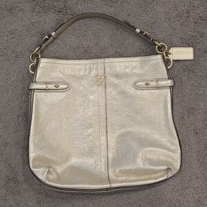 Coach Colette Elevated Metallic Gold Leather Hobo Shoulder Bag
